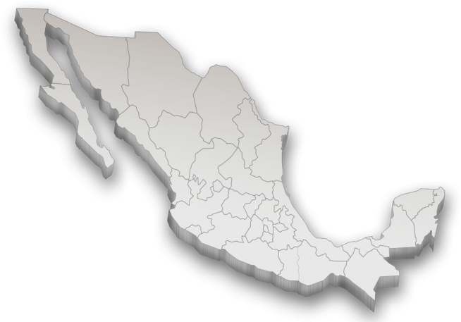 Map of Mexico with service regions
